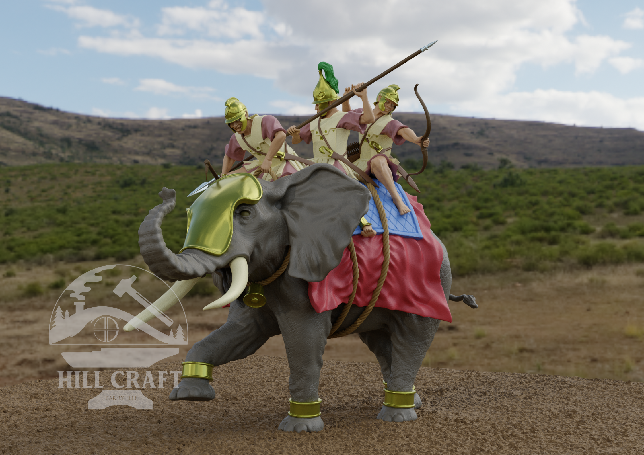 15mm Carthaginian North African War Elephant Pose 3